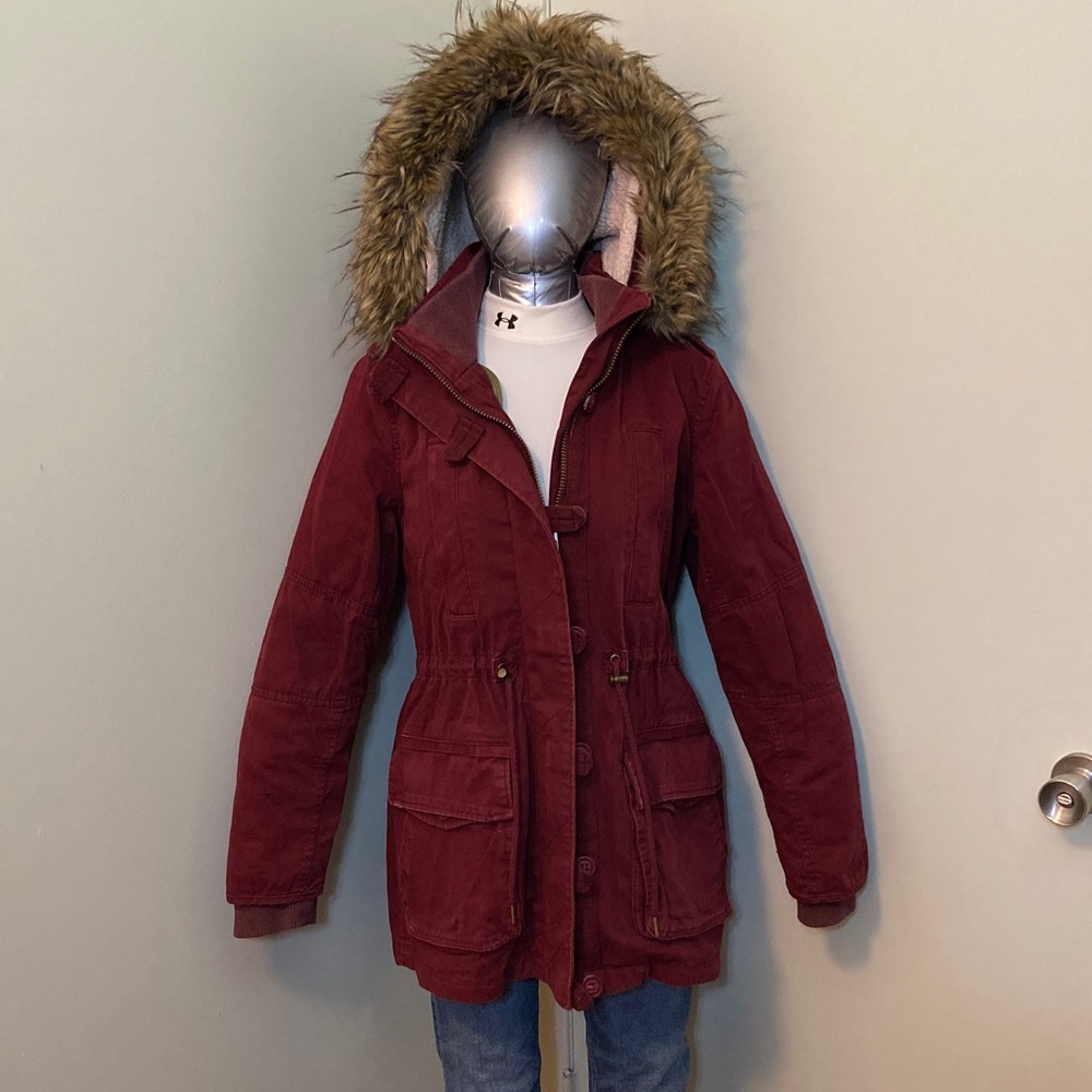 Garage Three Season Hooded Parka - Burgundy